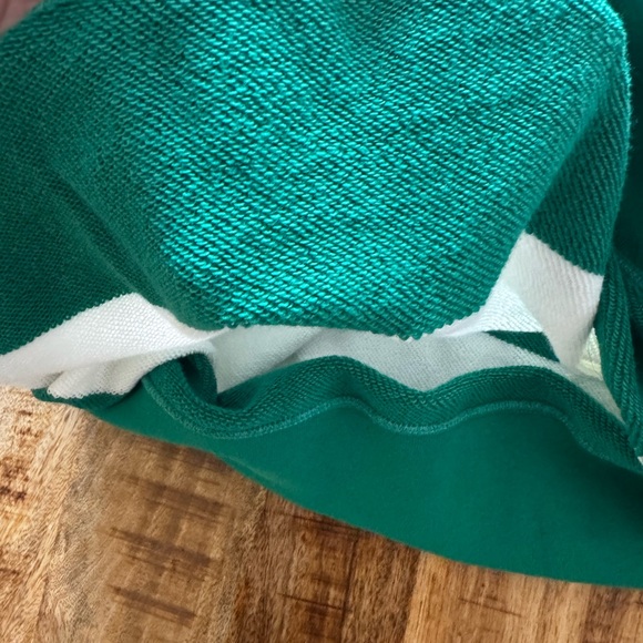 Nike Green and White Striped Sweater club fleece French terry crew neck cotton - Picture 7 of 8